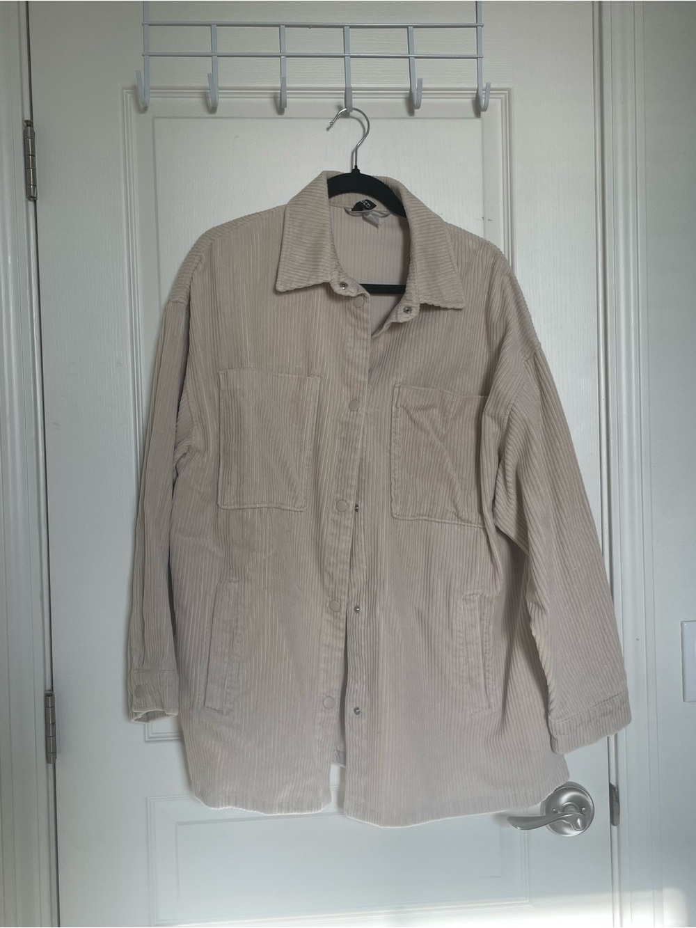 H&M Men's Light Beige Corduroy Overshirt Jacket